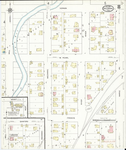 Sanborn Fire Insurance Map from Decorah, Winneshiek County, Iowa (1914), Sheet #0008 - Historic Sanborn Fire Insurance Map Print