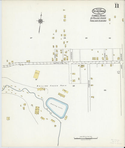 Sanborn Fire Insurance Map from Selins Grove, Snyder County, Pennsylvania (1921), Sheet #0011 - Historic Sanborn Fire Insurance Map Print, vintage old map wall art, antique decor, genealogy gift, Pennsylvania Pennsylvania map