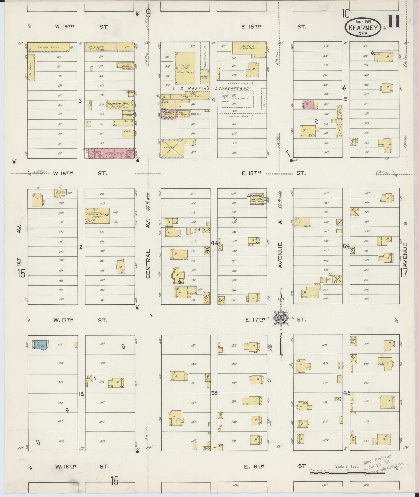 Sanborn Fire Insurance Map from Kearney, Buffalo County, Nebraska (1915), Sheet #0011 - Historic Sanborn Fire Insurance Map Print, vintage old map wall art, antique decor, genealogy gift, Nebraska Nebraska map