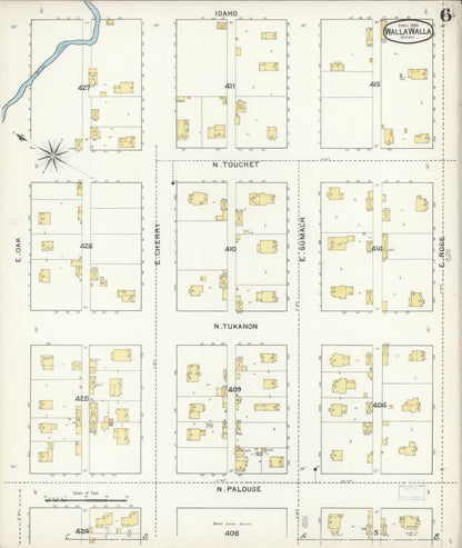 Sanborn Fire Insurance Map from Walla Walla, Walla Walla County, Washington (1894), Sheet #0006 - Complete Map Set gallery image, historic Sanborn map, vintage wall art, Washington Washington