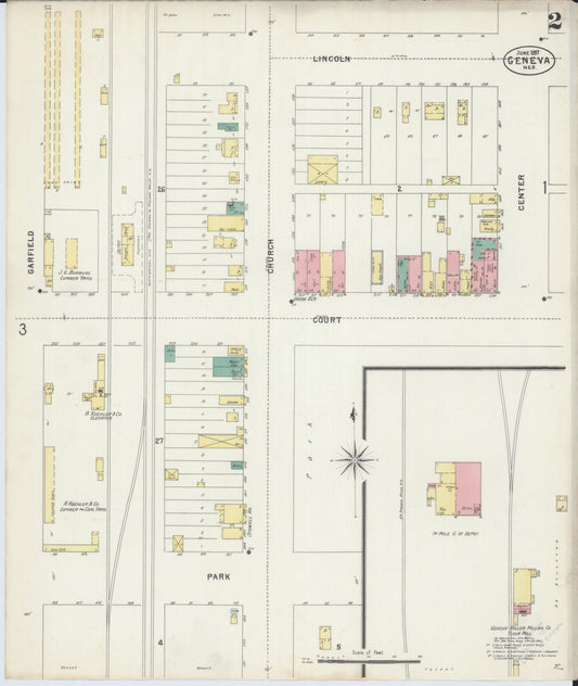 Sanborn Fire Insurance Map from Geneva, Fillmore County, Nebraska (1897), Sheet #0002 - Historic Sanborn Fire Insurance Map Print, vintage old map wall art, antique decor, genealogy gift, Nebraska Nebraska map