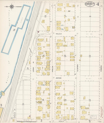 Sanborn Fire Insurance Map from Crockett, Contra Costa County, California (1913), Sheet #0004 - Historic Sanborn Fire Insurance Map Print, vintage old map wall art, antique decor, genealogy gift, California California map