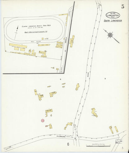 Sanborn Fire Insurance Map from Lancaster, Worcester County, Massachusetts (1910), Sheet #0005 - Historic Sanborn Fire Insurance Map Print, vintage old map wall art, antique decor, genealogy gift, Massachusetts Massachusetts map