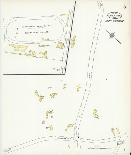 Sanborn Fire Insurance Map from Lancaster, Worcester County, Massachusetts (1910), Sheet #0005 - Historic Sanborn Fire Insurance Map Print, vintage old map wall art, antique decor, genealogy gift, Massachusetts Massachusetts map