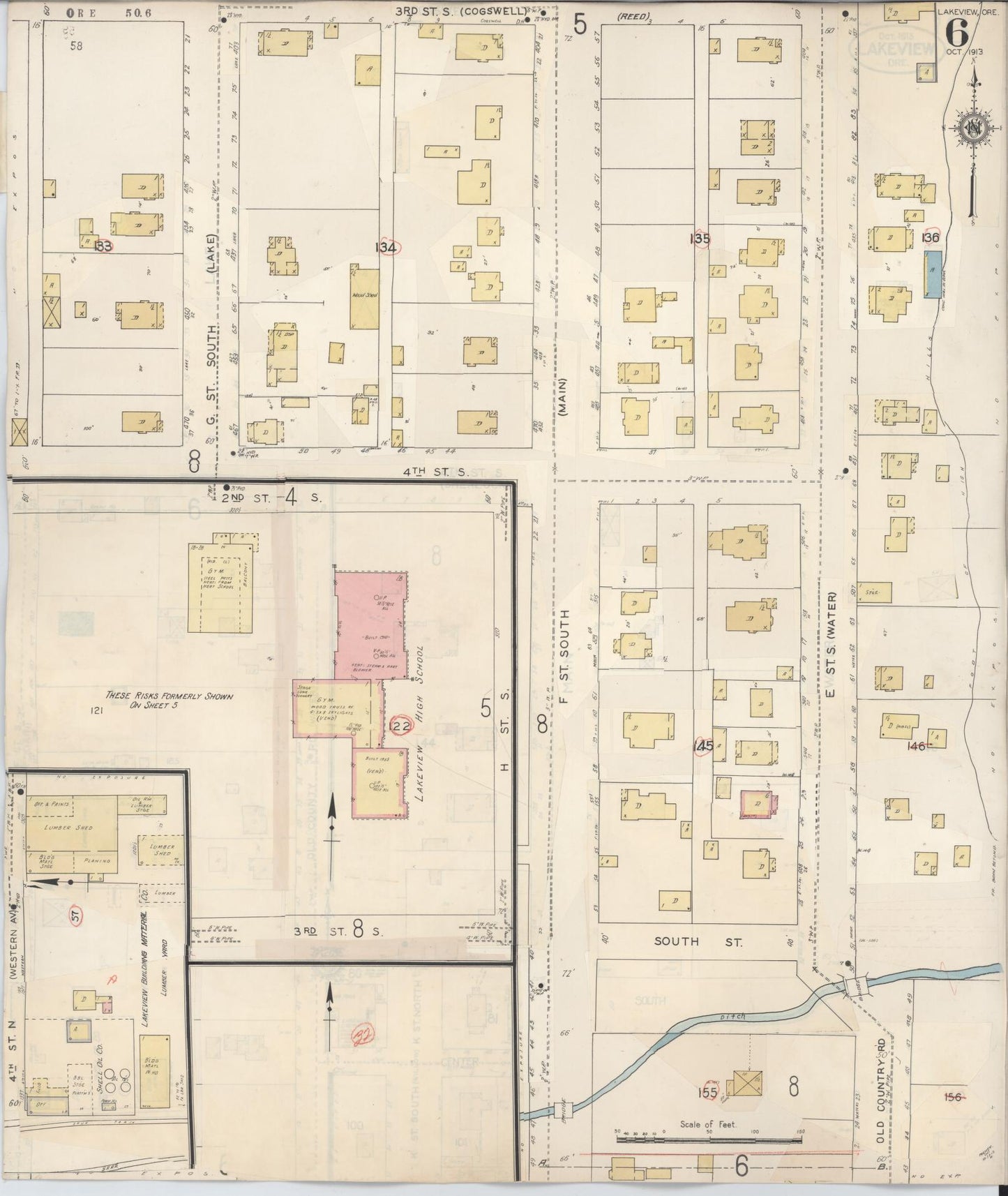 Sanborn Fire Insurance Map from Lakeview, Lake County, Oregon (1941), Sheet #0006 - Complete Map Set gallery image, historic Sanborn map, vintage wall art, Oregon Oregon