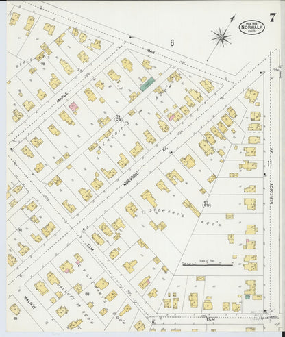 Sanborn Fire Insurance Map from Norwalk, Huron County, Ohio (1906), Sheet #0007 - Complete Map Set gallery image, historic Sanborn map, vintage wall art, Ohio Ohio