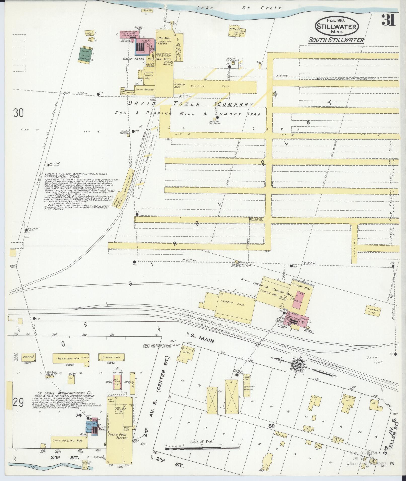 Sanborn Fire Insurance Map from Stillwater, Washington County, Minnesota (1910), Sheet #0031 - Complete Map Set gallery image, historic Sanborn map, vintage wall art, Minnesota Minnesota