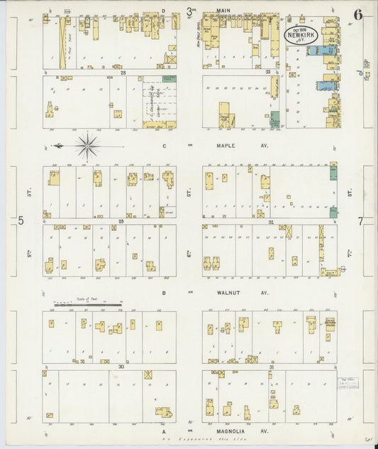 Sanborn Fire Insurance Map from Newkirk, Kay County, Oklahoma (1898), Sheet #0006 - Historic Sanborn Fire Insurance Map Print, vintage old map wall art, antique decor, genealogy gift, Oklahoma Oklahoma map