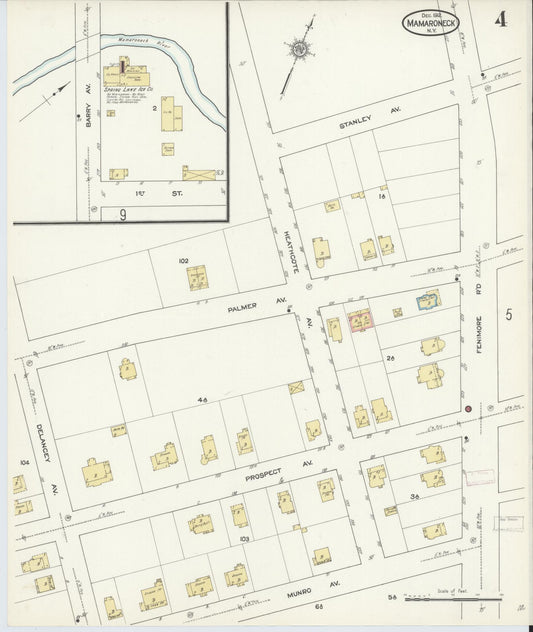 Sanborn Fire Insurance Map from Mamaroneck, Westchester County, New York (1912), Sheet #0003 - Historic Sanborn Fire Insurance Map Print, vintage old map wall art, antique decor, genealogy gift, New York New York map