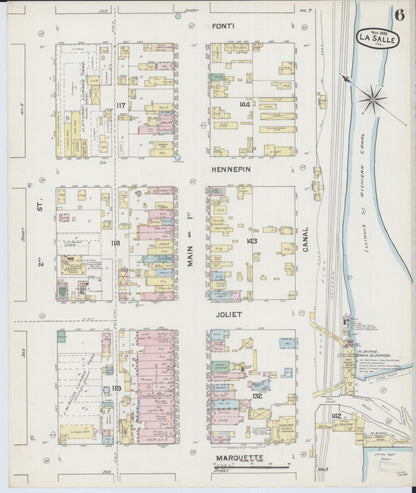Sanborn Fire Insurance Map from La Salle, La Salle County, Illinois (1888), Sheet #0006 - Historic Sanborn Fire Insurance Map Print, vintage old map wall art, antique decor, genealogy gift, Illinois Illinois map