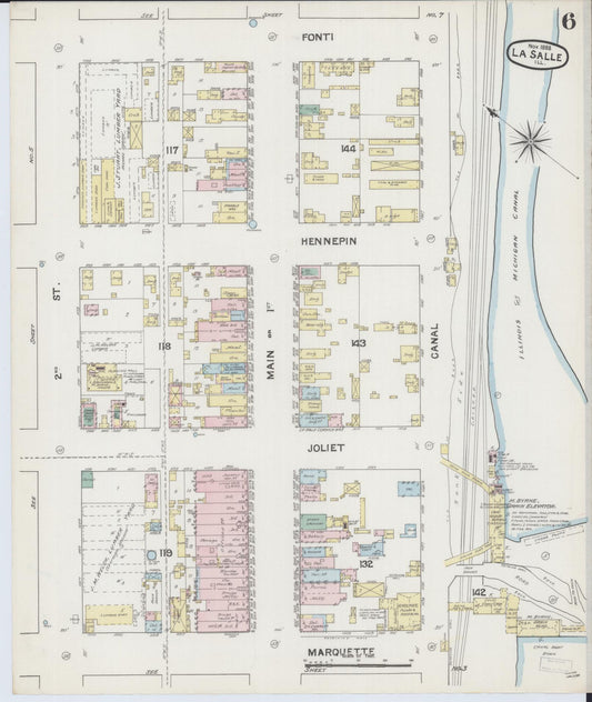Sanborn Fire Insurance Map from La Salle, La Salle County, Illinois (1888), Sheet #0006 - Historic Sanborn Fire Insurance Map Print, vintage old map wall art, antique decor, genealogy gift, Illinois Illinois map