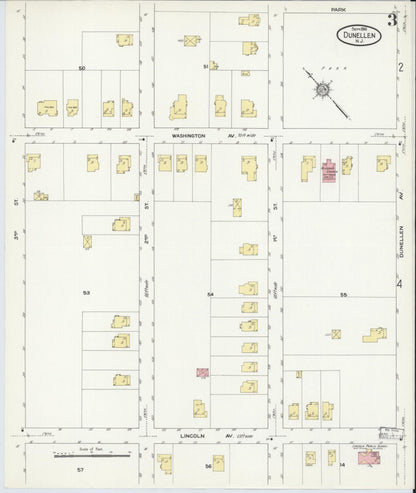 Sanborn Fire Insurance Map from Dunellen, Middlesex County, New Jersey (1910), Sheet #0003 - Complete Map Set gallery image, historic Sanborn map, vintage wall art, New Jersey New Jersey