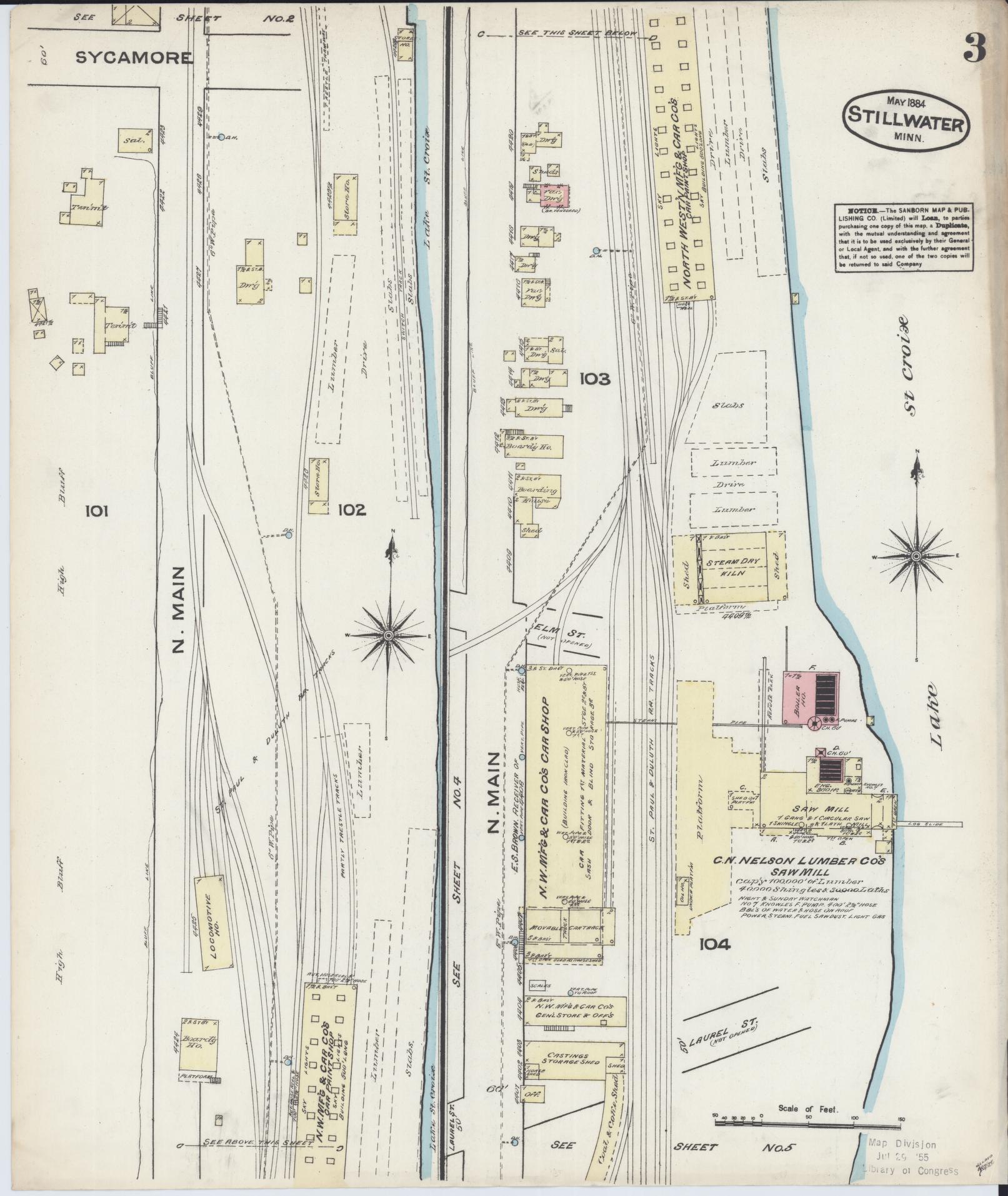 Sanborn Fire Insurance Map from Stillwater, Washington County, Minnesota (1884), Sheet #0003 - Complete Map Set gallery image, historic Sanborn map, vintage wall art, Minnesota Minnesota