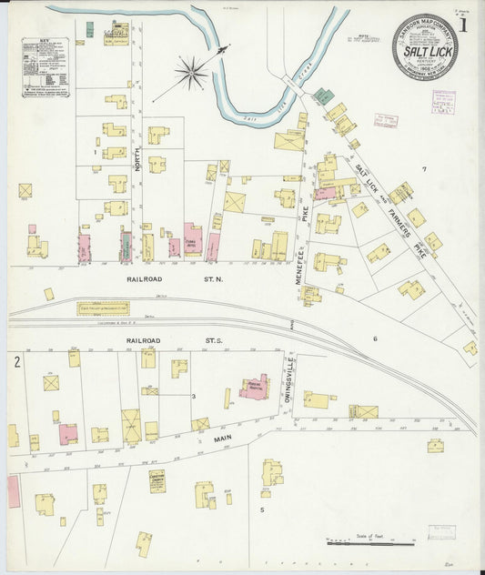 Sanborn Fire Insurance Map from Salt Lick, Bath County, Kentucky. (1908) – Historic Sanborn Fire Insurance Map Print