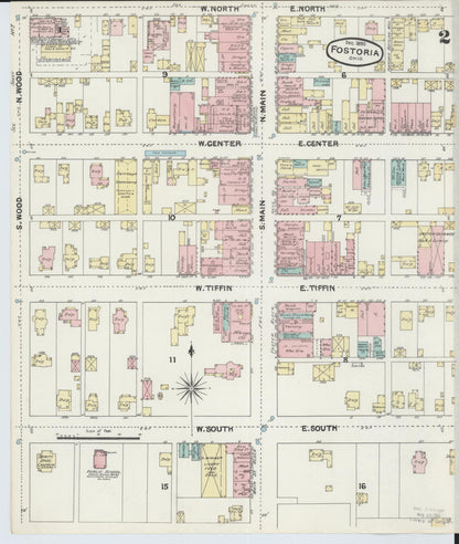 Sanborn Fire Insurance Map from Fostoria, Seneca, Hancock, And Wood Counties, Ohio (1891), Sheet #0002 - Complete Map Set gallery image, historic Sanborn map, vintage wall art, Ohio Ohio