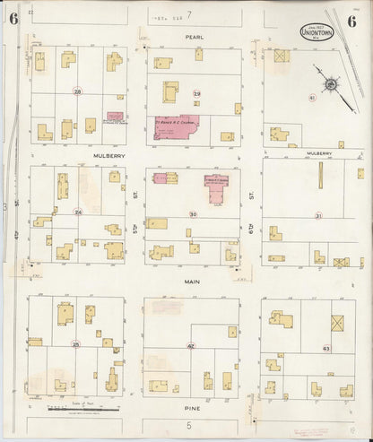 Sanborn Fire Insurance Map from Uniontown, Union County, Kentucky (1939), Sheet #0006 - Complete Map Set gallery image, historic Sanborn map, vintage wall art, Kentucky Kentucky