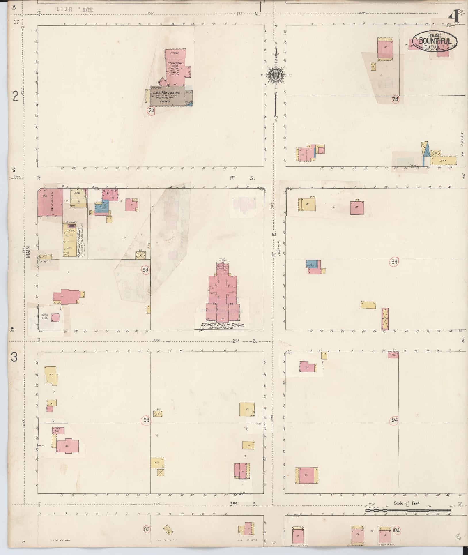 Sanborn Fire Insurance Map from Bountiful, Davis County, Utah (1930), Sheet #0004 - Complete Map Set gallery image, historic Sanborn map, vintage wall art, Utah Utah