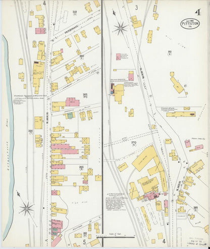 Sanborn Fire Insurance Map from Pittston, Luzerne County, Pennsylvania (1903), Sheet #0004 - Complete Map Set gallery image, historic Sanborn map, vintage wall art, Pennsylvania Pennsylvania