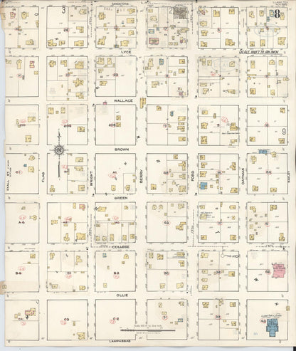 Sanborn Fire Insurance Map from Llano, Llano County, Texas (1942), Sheet #0008 - Complete Map Set gallery image, historic Sanborn map, vintage wall art, Texas Texas