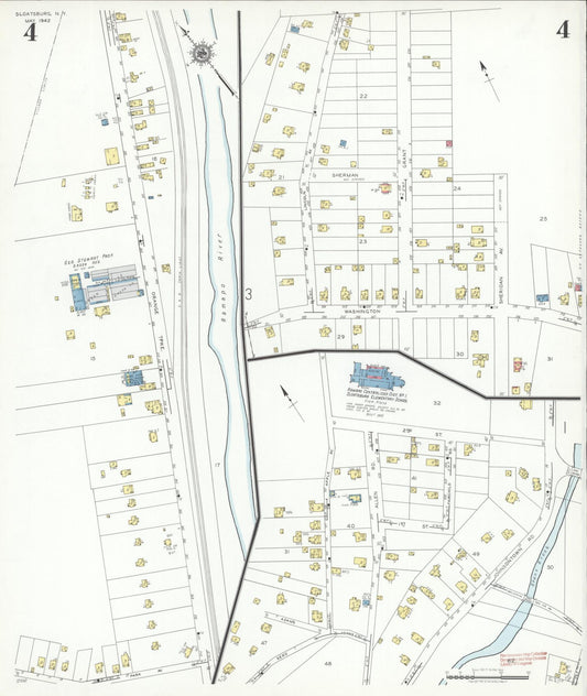 Sanborn Fire Insurance Map from Sloatsburg, Rockland County, New York (1942), Sheet #0004 - Historic Sanborn Fire Insurance Map Print, vintage old map wall art, antique decor, genealogy gift, New York New York map