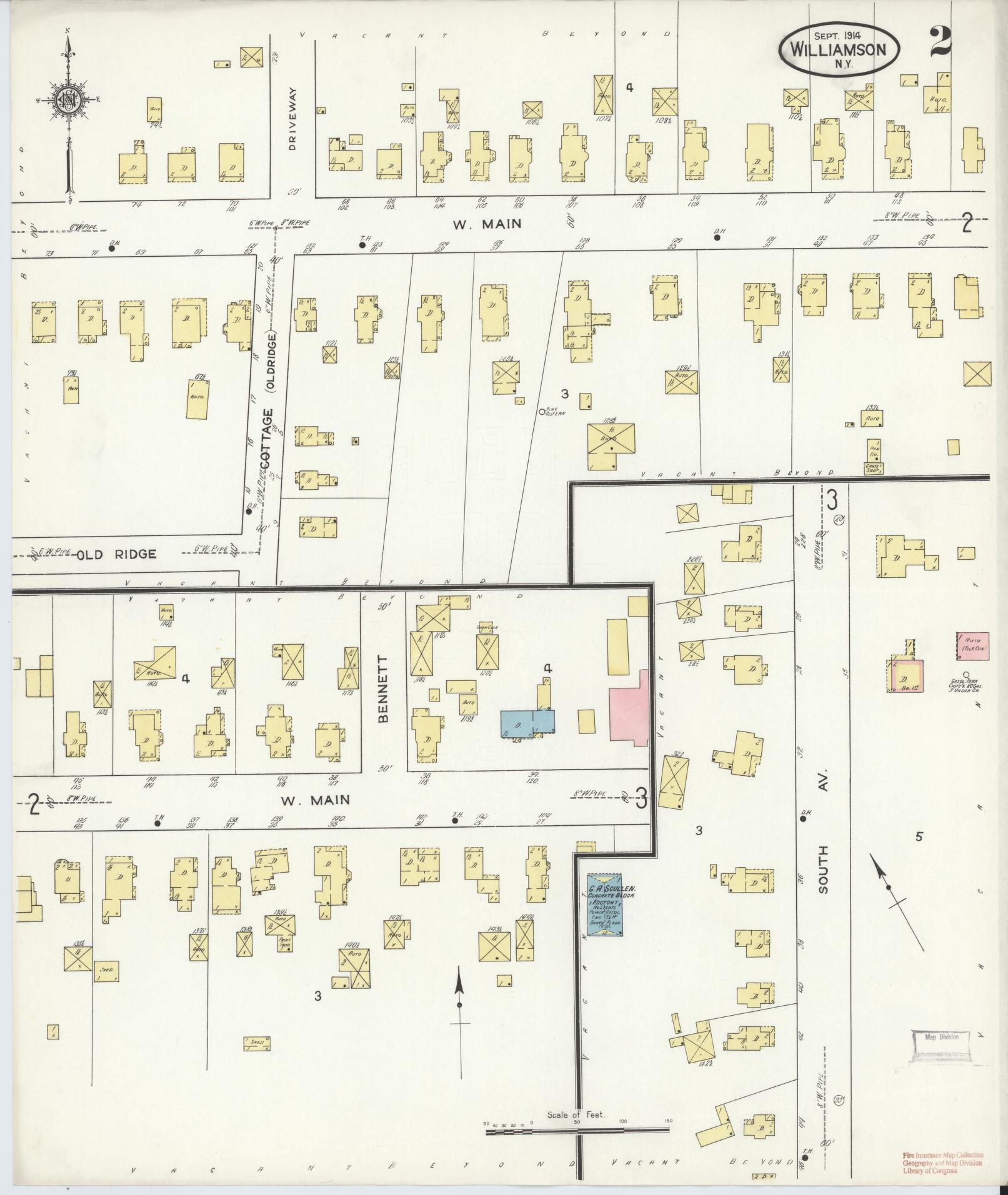 Sanborn Fire Insurance Map from Williamson, Wayne County, New York (1914), Sheet #0002 - Complete Map Set gallery image, historic Sanborn map, vintage wall art, New York New York