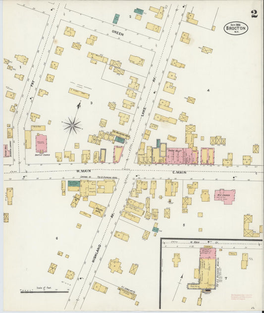 Sanborn Fire Insurance Map from Brocton, Chautauqua County, New York (1906), Sheet #0002 - Historic Sanborn Fire Insurance Map Print, vintage old map wall art, antique decor, genealogy gift, New York New York map