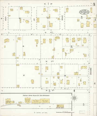 Sanborn Fire Insurance Map from Waitsburg, Walla Walla County, Washington (1904), Sheet #0003 - Complete Map Set gallery image, historic Sanborn map, vintage wall art, Washington Washington