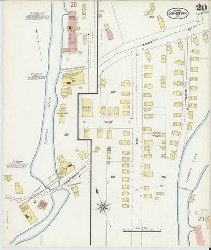 Sanborn Fire Insurance Map from Johnstown, Fulton County, New York (1902), Sheet #0020 - Complete Map Set gallery image, historic Sanborn map, vintage wall art, New York New York