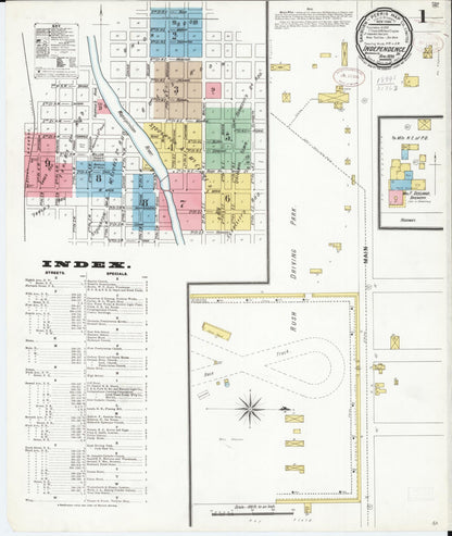 Sanborn Fire Insurance Map from Independence, Buchanan County, Iowa (1899), Sheet #0001 - Historic Sanborn Fire Insurance Map Print