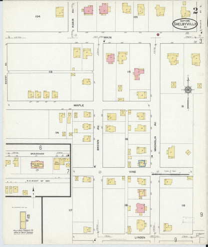 Sanborn Fire Insurance Map from Shelbyville, Shelby County, Kentucky (1916), Sheet #0002 - Complete Map Set gallery image, historic Sanborn map, vintage wall art, Kentucky Kentucky
