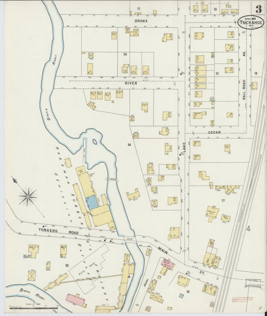 Sanborn Fire Insurance Map from Tuckahoe, Westchester County, New York (1898), Sheet #0003 - Historic Sanborn Fire Insurance Map Print, vintage old map wall art, antique decor, genealogy gift, New York New York map