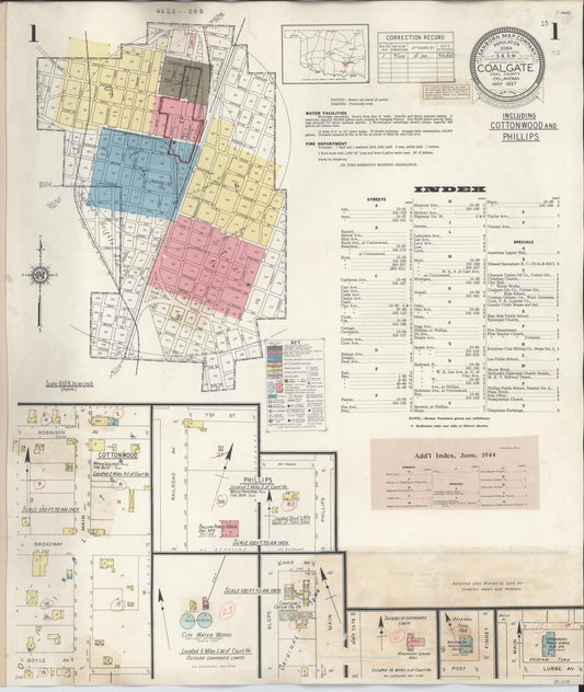 Sanborn Fire Insurance Map from Coalgate, Coal County, Oklahoma. (1944) – Historic Sanborn Fire Insurance Map Print