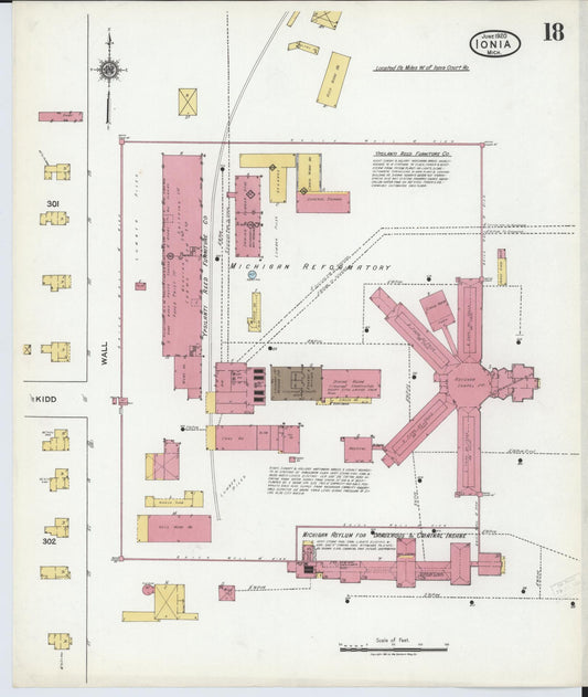 Sanborn Fire Insurance Map from Ionia, Ionia County, Michigan (1920), Sheet #0018 - Historic Sanborn Fire Insurance Map Print, vintage old map wall art, antique decor, genealogy gift, Michigan Michigan map