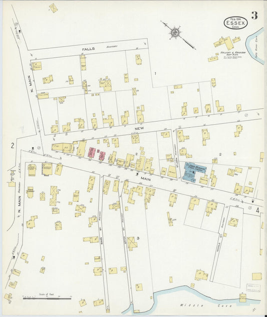 Sanborn Fire Insurance Map from Essex, Middlesex County, Connecticut (1914), Sheet #0003 - Historic Sanborn Fire Insurance Map Print, vintage old map wall art, antique decor, genealogy gift, Connecticut Connecticut map