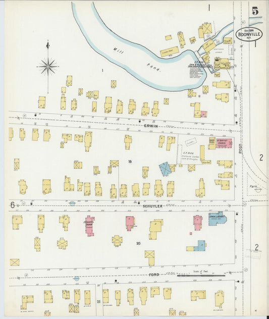 Sanborn Fire Insurance Map from Boonville, Oneida County, New York (1899), Sheet #0005 - Historic Sanborn Fire Insurance Map Print, vintage old map wall art, antique decor, genealogy gift, New York New York map