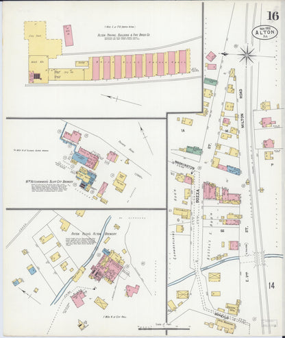 Sanborn Fire Insurance Map from Alton, Madison County, Illinois (1902), Sheet #0016 - Historic Sanborn Fire Insurance Map Print, vintage old map wall art, antique decor, genealogy gift, Illinois Illinois map
