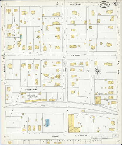 Sanborn Fire Insurance Map from Batavia, Kane County, Illinois (1907), Sheet #0004 - Complete Map Set gallery image, historic Sanborn map, vintage wall art, Illinois Illinois