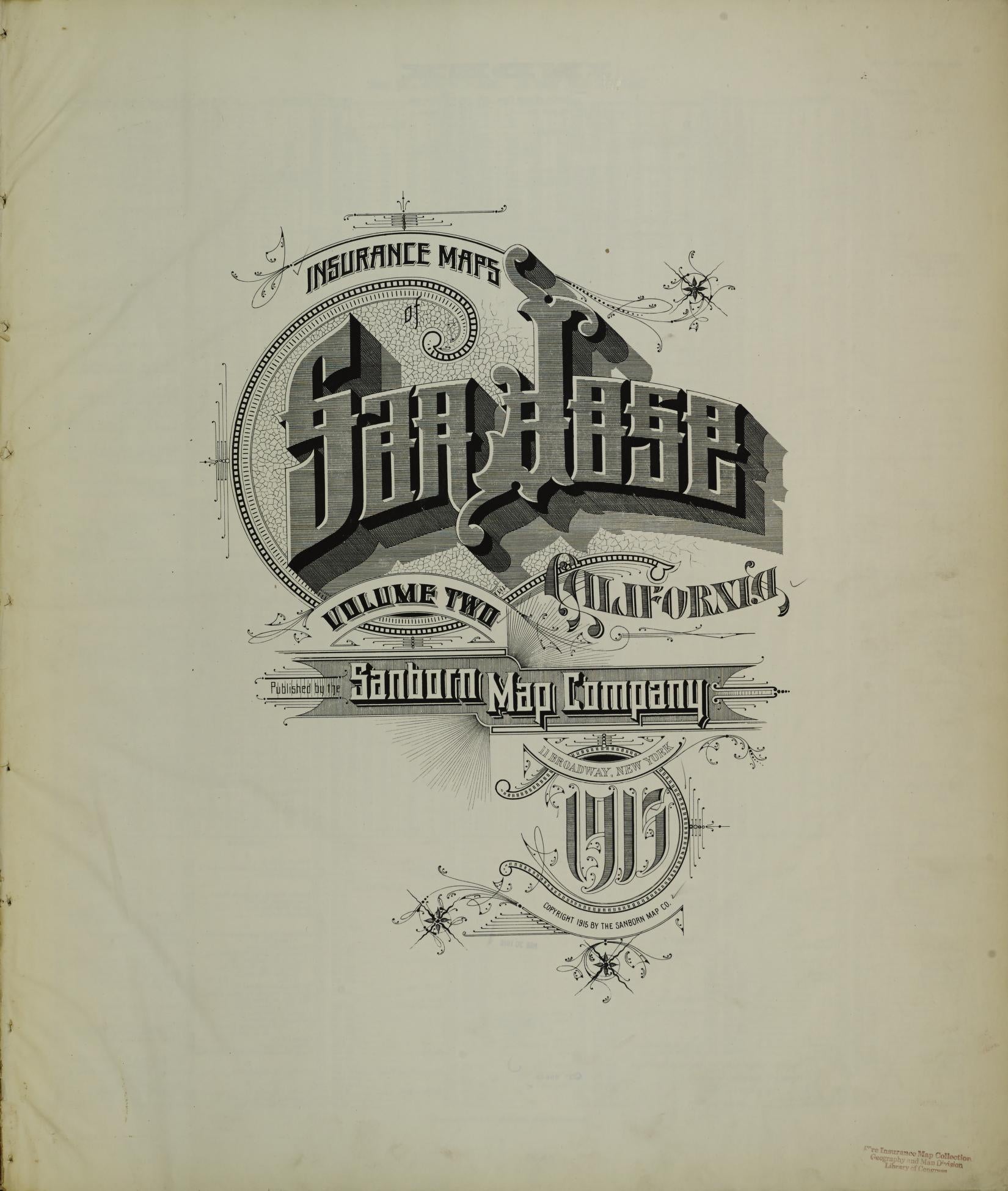 Sanborn Fire Insurance Map from San Jose, Santa Clara County, California (1915), Sheet #0001 - Complete Map Set gallery image, historic Sanborn map, vintage wall art, California California