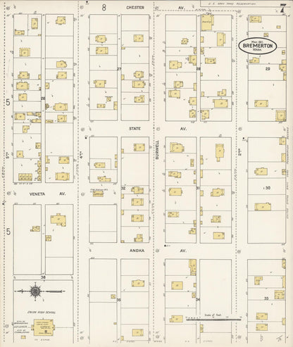 Sanborn Fire Insurance Map from Bremerton, Kitsap County, Washington (1911), Sheet #0007 - Complete Map Set gallery image, historic Sanborn map, vintage wall art, Washington Washington