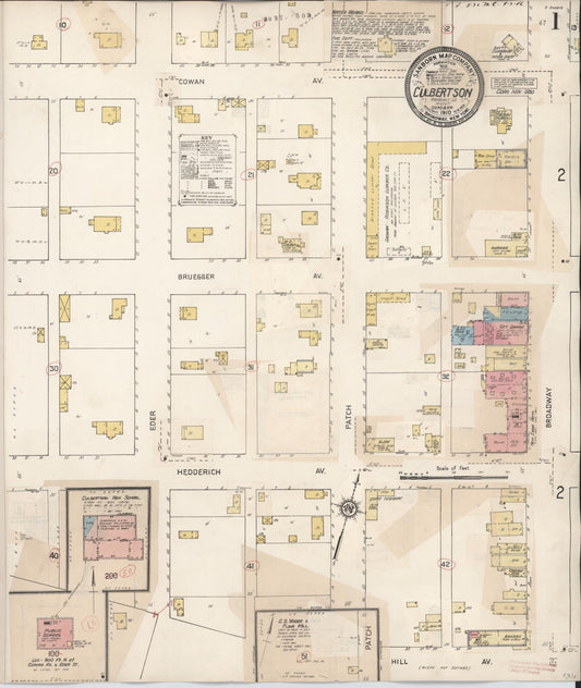 Sanborn Fire Insurance Map from Culbertson, Roosevelt County, Montana (1930), Sheet #0001 - Complete Map Set gallery image, historic Sanborn map, vintage wall art, Montana Montana