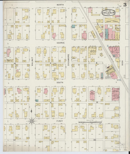 Sanborn Fire Insurance Map from Arcanum, Darke County, Ohio (1895), Sheet #0003 - Historic Sanborn Fire Insurance Map Print, vintage old map wall art, antique decor, genealogy gift, Ohio Ohio map