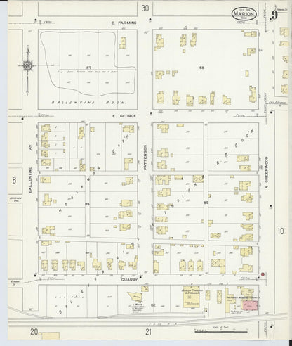 Sanborn Fire Insurance Map from Marion, Marion County, Ohio (1914), Sheet #0009 - Historic Sanborn Fire Insurance Map Print, vintage old map wall art, antique decor, genealogy gift, Ohio Ohio map