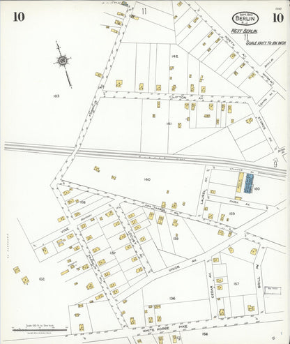 Sanborn Fire Insurance Map from Berlin, Camden County, New Jersey (1923), Sheet #0010 - Complete Map Set gallery image, historic Sanborn map, vintage wall art, New Jersey New Jersey