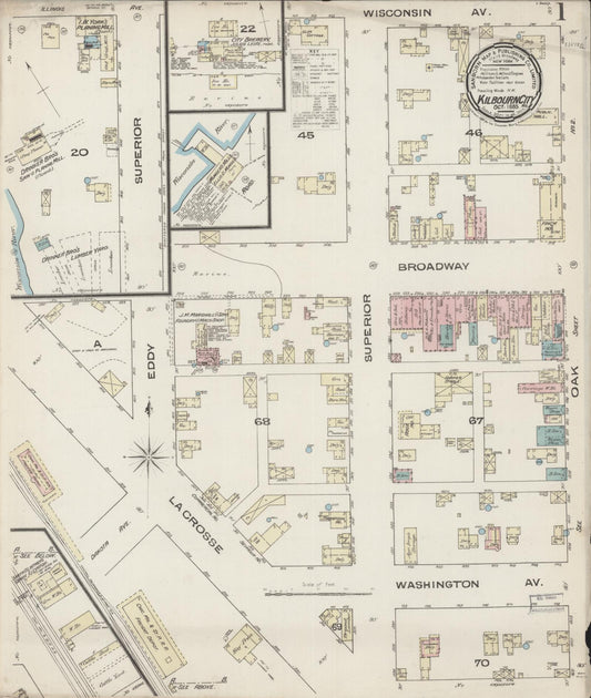 Sanborn Fire Insurance Map from Kilbourn, Columbia County, Wisconsin (1885), Sheet #0001 - Complete Map Set gallery image, historic Sanborn map, vintage wall art, Wisconsin Wisconsin