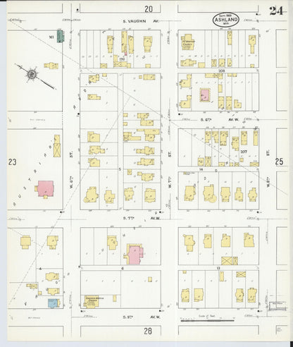 Sanborn Fire Insurance Map from Ashland, Ashland County, Wisconsin (1909), Sheet #0024 - Complete Map Set gallery image, historic Sanborn map, vintage wall art, Wisconsin Wisconsin