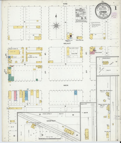 Sanborn Fire Insurance Map from Carmen, Alfalfa County, Oklahoma (1905), Sheet #0001 - Complete Map Set gallery image, historic Sanborn map, vintage wall art, Oklahoma Oklahoma