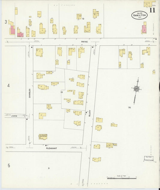 Sanborn Fire Insurance Map from Hamilton, Madison County, New York (1911), Sheet #0011 - Historic Sanborn Fire Insurance Map Print, vintage old map wall art, antique decor, genealogy gift, New York New York map