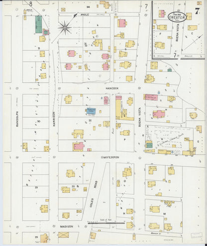 Sanborn Fire Insurance Map from Chester, Randolph County, Illinois (1906), Sheet #0007 - Complete Map Set gallery image, historic Sanborn map, vintage wall art, Illinois Illinois