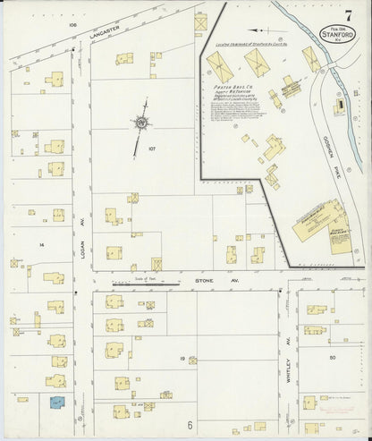 Sanborn Fire Insurance Map from Stanford, Lincoln County, Kentucky (1914), Sheet #0007 - Complete Map Set gallery image, historic Sanborn map, vintage wall art, Kentucky Kentucky