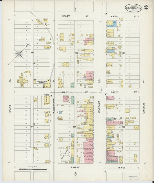 Sanborn Fire Insurance Map from Colorado City, El Paso County, Colorado (1897), Sheet #0002 - Historic Sanborn Fire Insurance Map Print, vintage old map wall art, antique decor, genealogy gift, Colorado Colorado map
